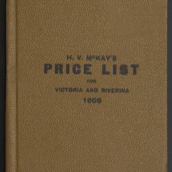 Price List - H.V. McKay, Victoria and Riverina, 1908