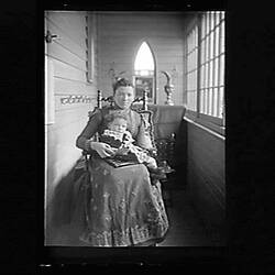 Glass Negative - Mrs Ruse with Son Tom, Northcote, Victoria, Jun 1892