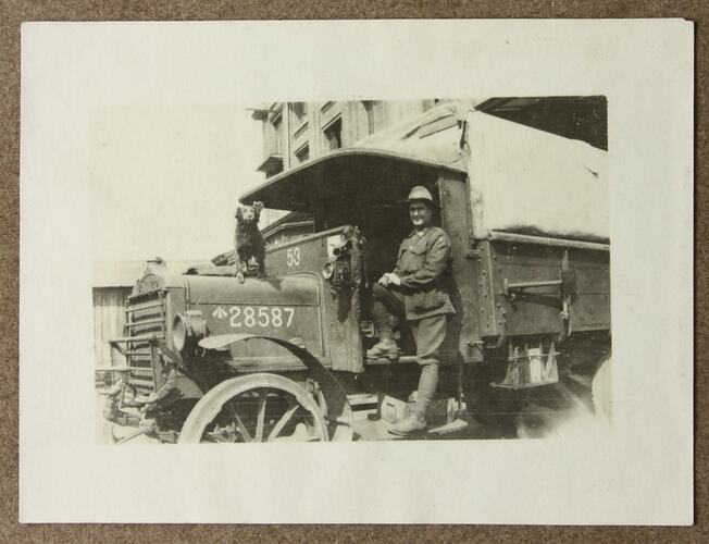 Photograph - Truck, Driver Cyril Rose, World War I, 1916-1919