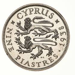 Proof Coin - 9 Piastres, Cyprus, 1938