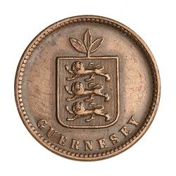 Coin - 2 Doubles, Guernsey, Channel Islands, 1858