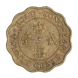 Coin - 20 Cents, Hong Kong, 1977