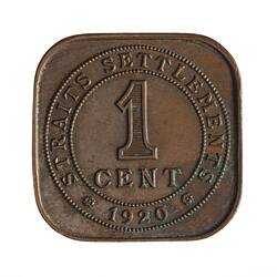 Coin -  1 Cent, Straits Settlements, 1920