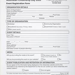 Registration Form - Australian Citizenship Day, Information Pack, Australian Citizenship, Department of Citizenship & Multicultural Affairs, 2003