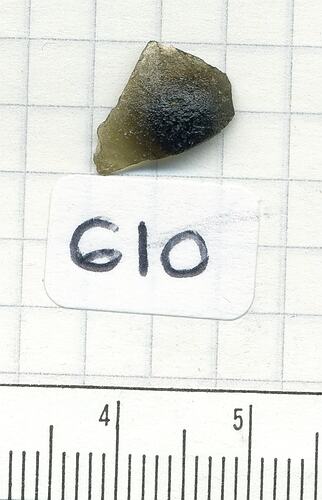 Flat disk-shaped tektite.