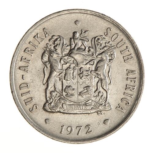 Coin - 20 Cents, South Africa, 1972