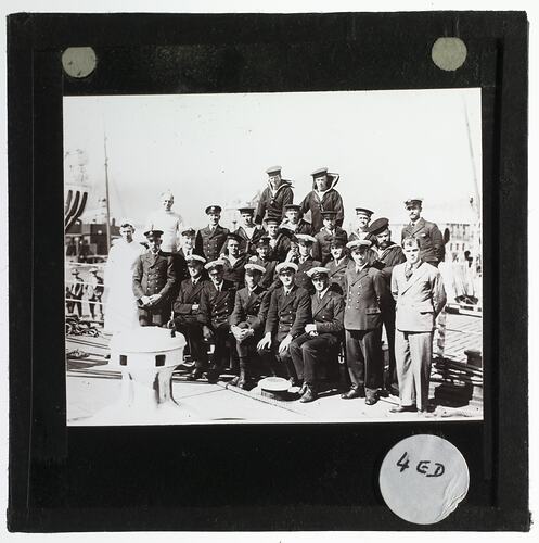 Lantern Slide - SY Discovery at Cape Town, South Africa, BANZARE Voyage 1, Oct 1929