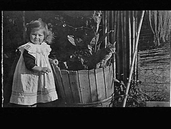 MERRIGUM - DOROTHY PITTS WITH TABBY KITTEN