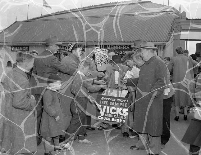 Richardson-Vicks Inc, Vick Cough Drops Promotion at Football Game, Victoria, 1954-1955