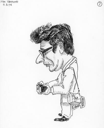Caricature - George Hoven, No 7, 'Max Hammond', Kodak Australasia Pty Ltd, 5 Aug 1974
