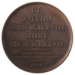 Medal - Philibert de l'Orme, France, 1819