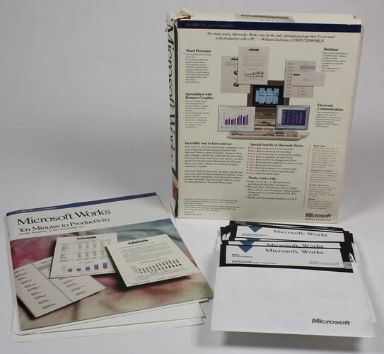 Software Package - Microsoft, 'Works', Version 2.0, 1989