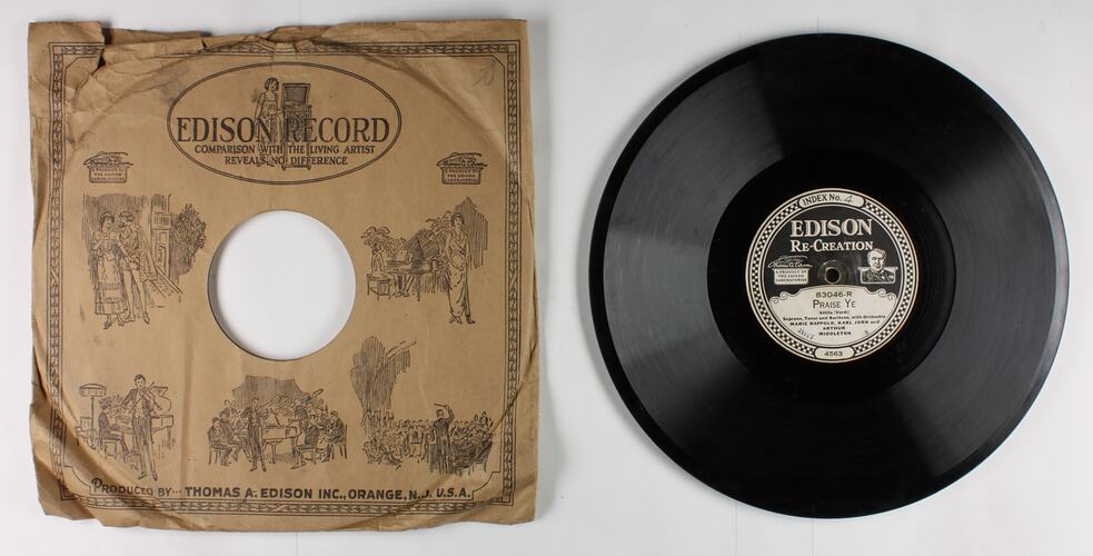 Disc Recording - Edison, Double-Sided, 'Home To Our Mountains' & 'Praise Ye', 1919-1929