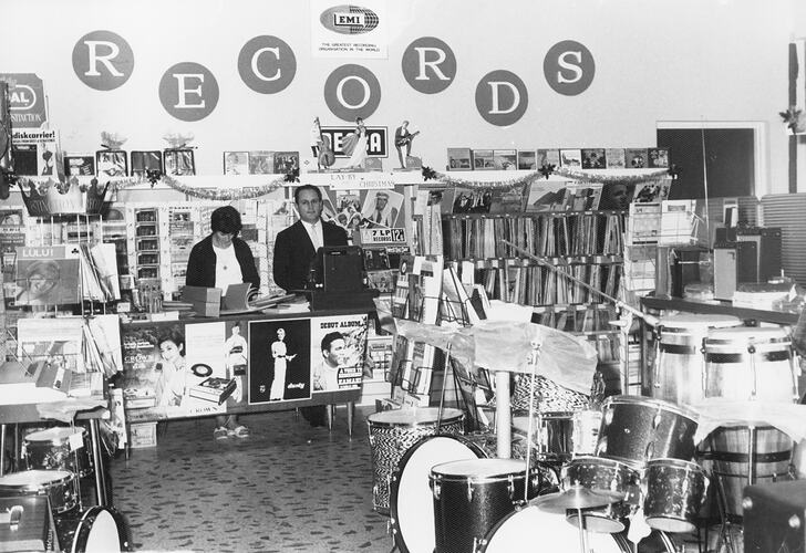 Ceresolis Behind Counter, Mondo Music, Carlton, circa 1960