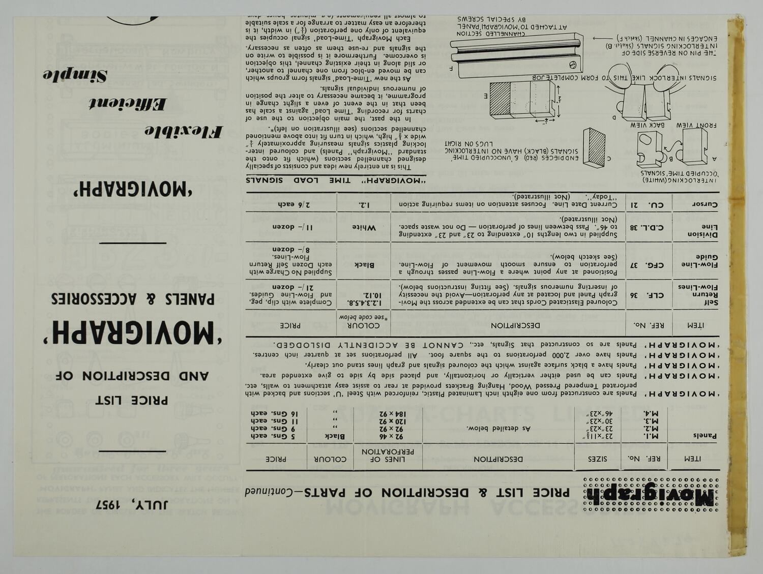Price List AdaptaCharts Ltd, Display Signage, 1957