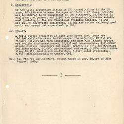 Memorandum - Public Information Division, International Refugee Organization (IRO), Germany, 30 Sep 1948