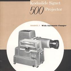 Cover page with photograph of projector.