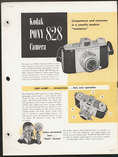 Cover page with text and photographs of camera.