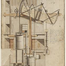 Engineering Drawing - James Watt, General Section of Wanlockhead Engine, Sheet No.1, Jun 1785