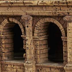 Model of Colosseum made of cork. Detail of external wall.