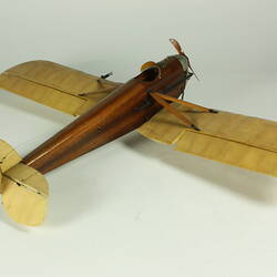 Model aeroplane viewed from rear rightside.