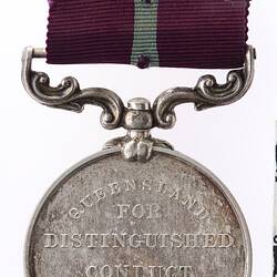Medal - Queensland Distinguished Conduct Medal, Queen Victoria, Specimen, Queensland, Australia, 1895-1901 - Reverse