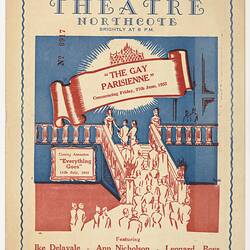 Theatre Programme - 'The Gay Parisienne' Plaza Theatre Northcote, 27 Jun 1952, Front Cover