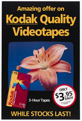 Poster - Kodak Australasia Pty Ltd, 'Amazing Offer on Kodak Quality Videotapes', 1992-2000