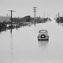 Copy Negative - H.V McKay Massey Harris, Factory Flood, Sunshine, Victoria, 1946