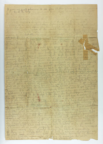 Front of page with extensive handwriting.