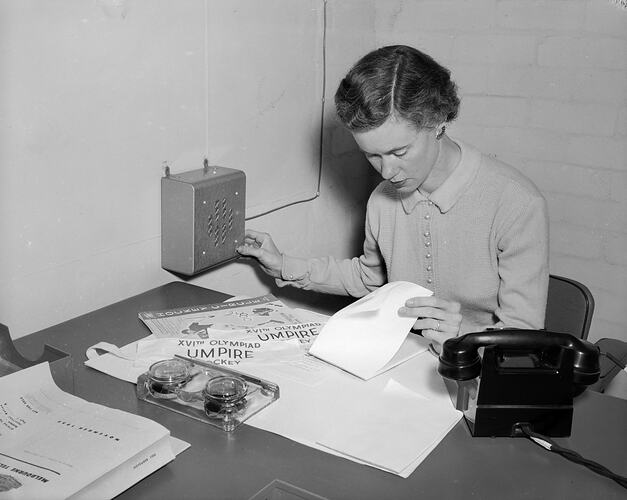 Female Olympic Games Official, Melbourne, Victoria, 1956