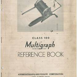 Reference Book - Addressograph-Multigraph Corp, 'Multigraph', Class 100, Cleveland, Ohio, United States of America, 1935