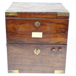 Rectangular wooden box.