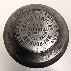 Token Die - 1 Penny, Obverse, A. Davidson, Grocer, Wine & Spirit Merchant, Melbourne, Victoria, Australia, 1862