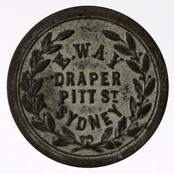 Medal - E. Way & Co, Millinery, General Drapery, Pitt St, Sydney, New South Wales, Australia, post 1890