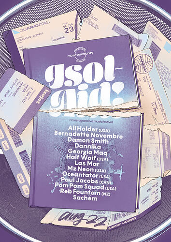 Isol-Aid Online Music Festival, Edition 23, Designed by Sebastian White, 22 August 2020