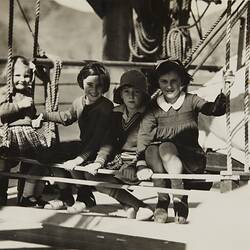 Digital Photograph - Rosemary Havill Norman With Children, Orient Line Ship, From Melbourne, 1937