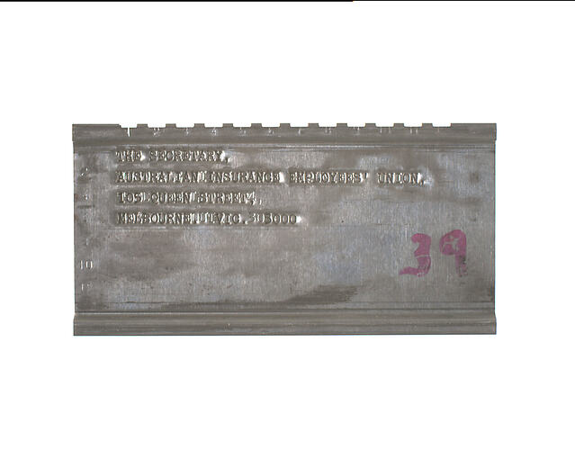 Address Plate - Australian Insurance Employees Union
