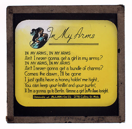 Lantern Slide - 'In My Arms'