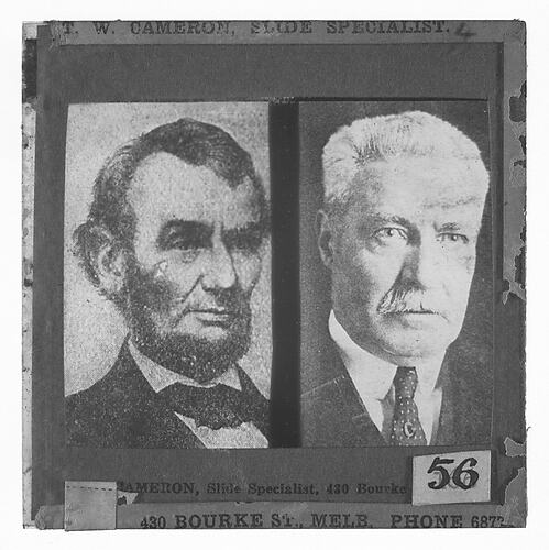 Lantern Slide - Universal Opportunity League, Abraham Lincoln and Man