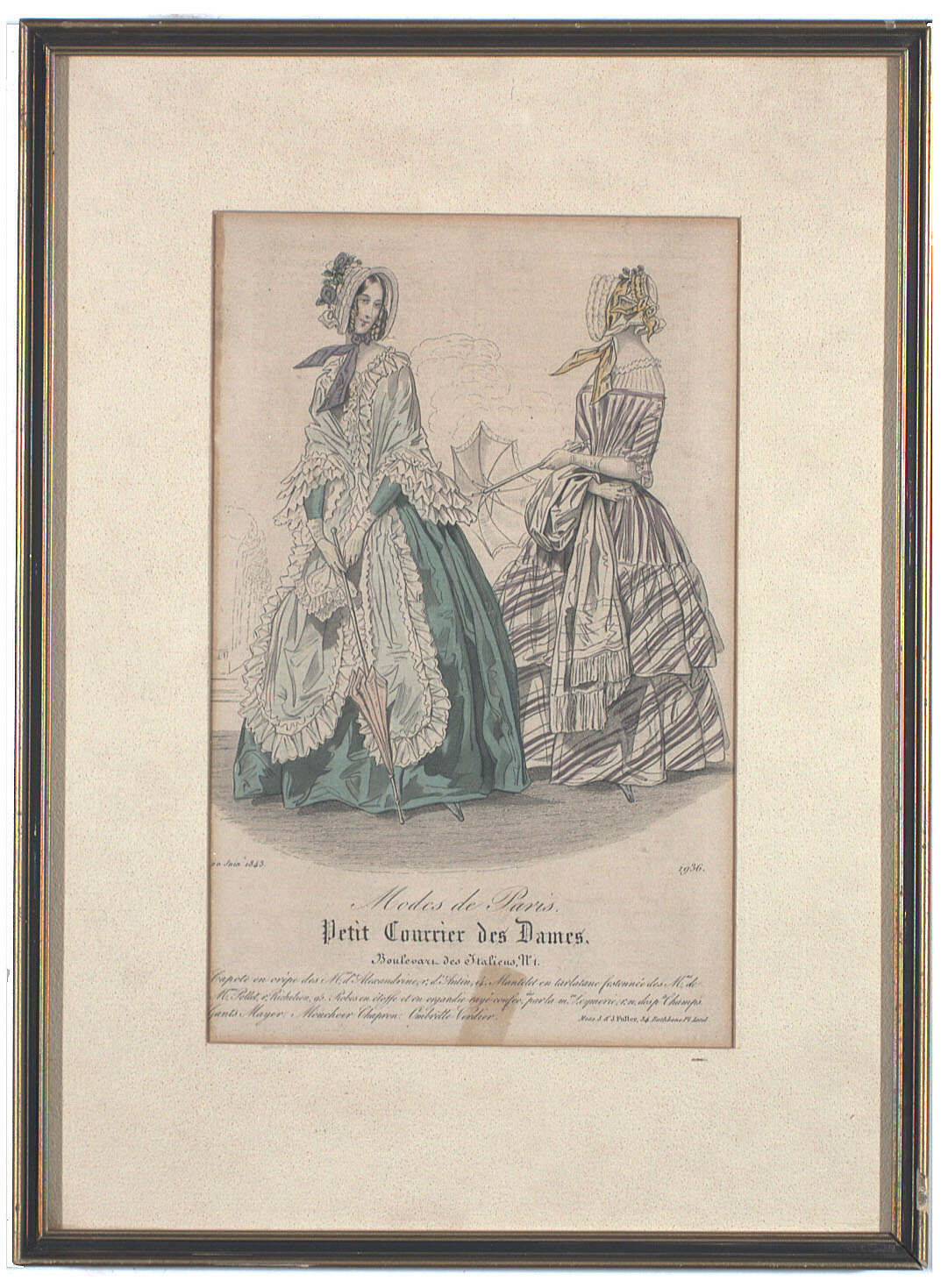 Print - French Fashion, Mode de Paris, 1843