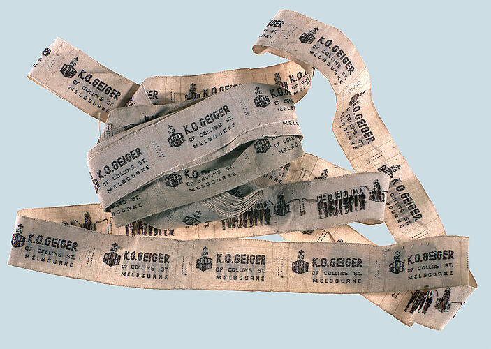 Label - K.O. Geiger of Collins Street, Melbourne