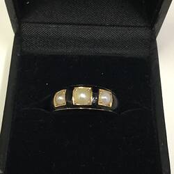 Ring - Black Enamel & Pearl, William Drummond & Co, Melbourne, Victoria, 1899