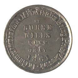 Medal - Burke & Wills, Australia, 1864 (Reverse)