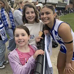 Digital Image - Layla Murphy With her Sister Lexi & Cousin Ruby Tripodi, Arden Street Football Ground, North Melbourne, 10 Sep 2023