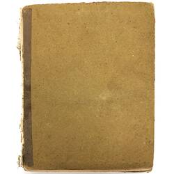 Plain front brown card cover of album.