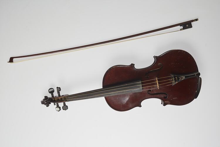 Violin & Bow - 'Stradivarius', Sarah Jackson, circa 1890-1920
