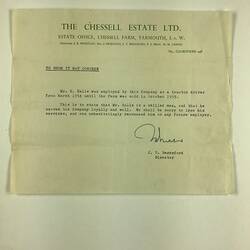 Reference - Hubert Halls from The Chessel Estate Ltd, Yarmouth, England, circa 1959