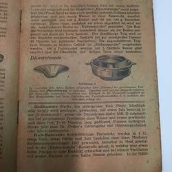 Printed page. Paper is discoloured and text in German in black ink.