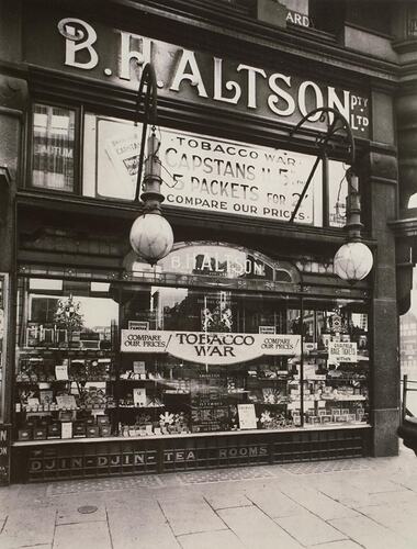 Digital Photograph - Shop Window Display, B H Altson Tobacconists, Melbourne, circa 1950